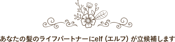 あなたの髪のライフパートナーにelf（エルフ）が立候補します